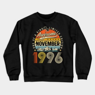 Awesome Since November 1996 Vintage 27th Birthday Crewneck Sweatshirt